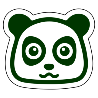 Adorable Cute Panda Sticker (Dark Green)